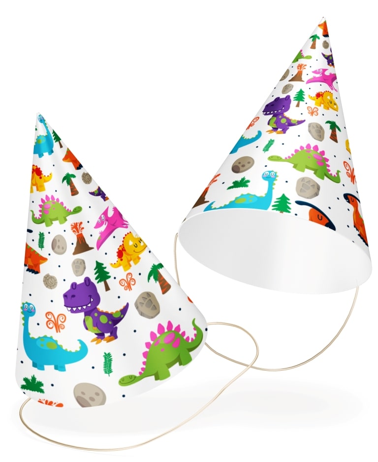 Dinosaur theme Birthday caps
