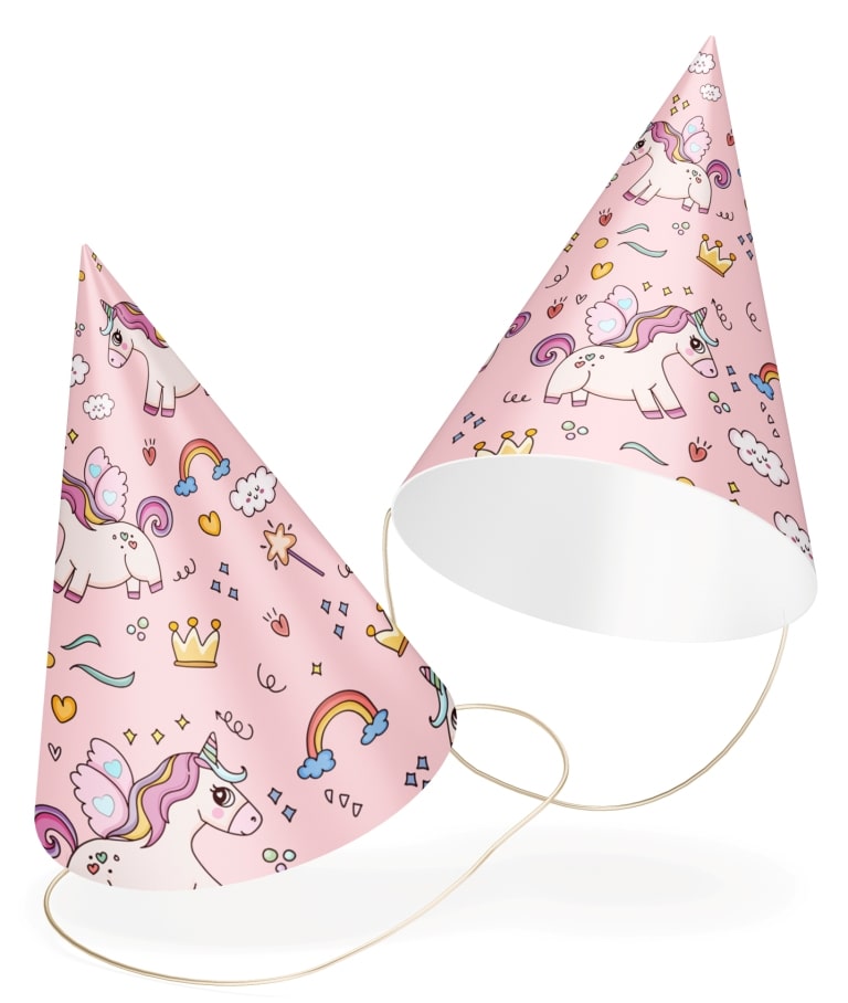 Unicorn theme Birthday caps