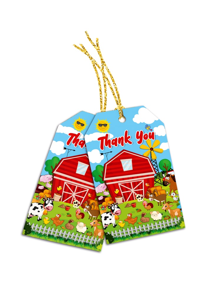 farm or barnyard theme thank you cards