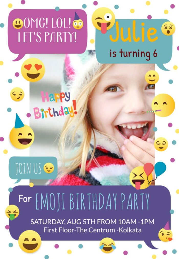 Emoji Theme Birthday Invite