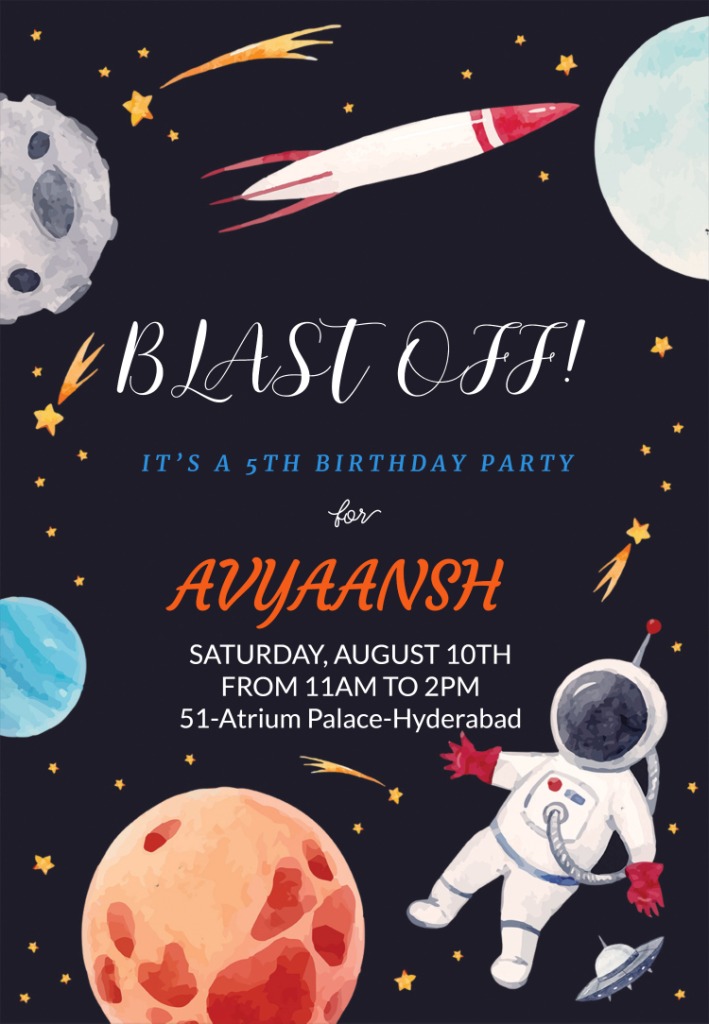 space theme e invite