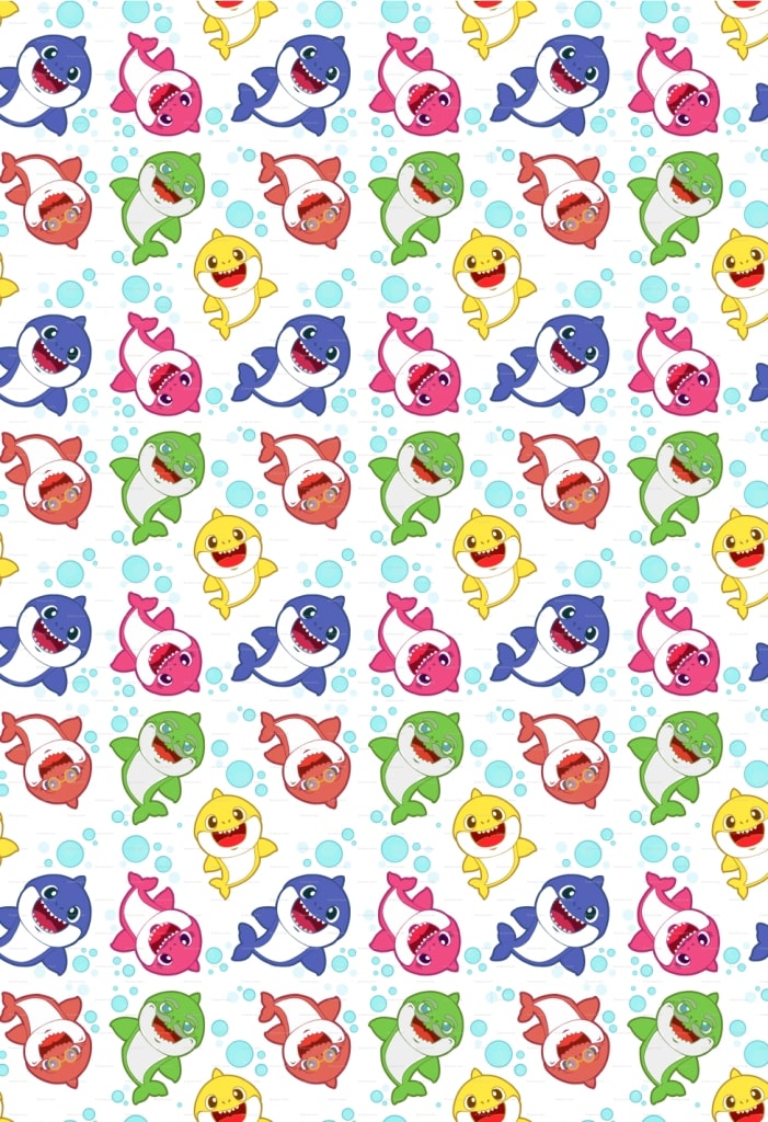 Baby Shark theme gift wrapping sheet