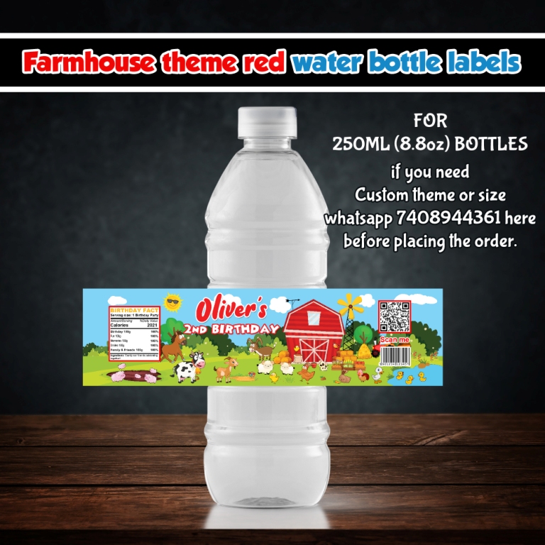 Farm theme Bottle stickers