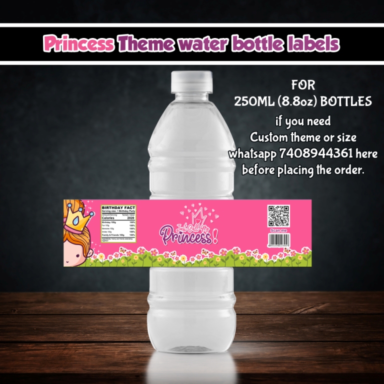 Princess theme Bottle stickers