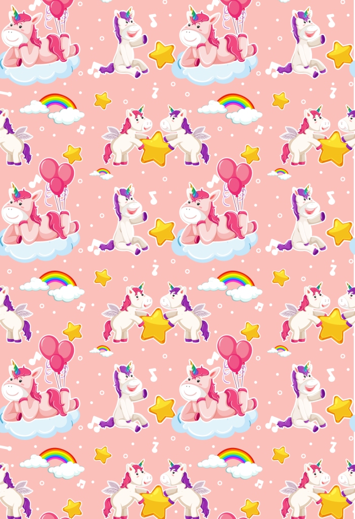 Unicorn theme gift wrap for gifts 