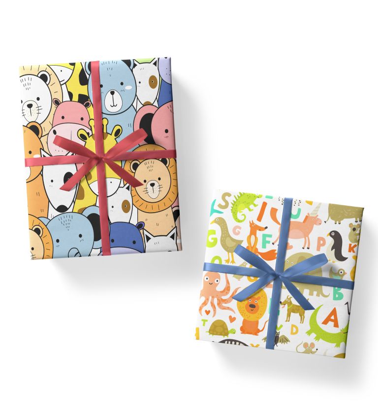 Animal theme gift wrap for gifts 