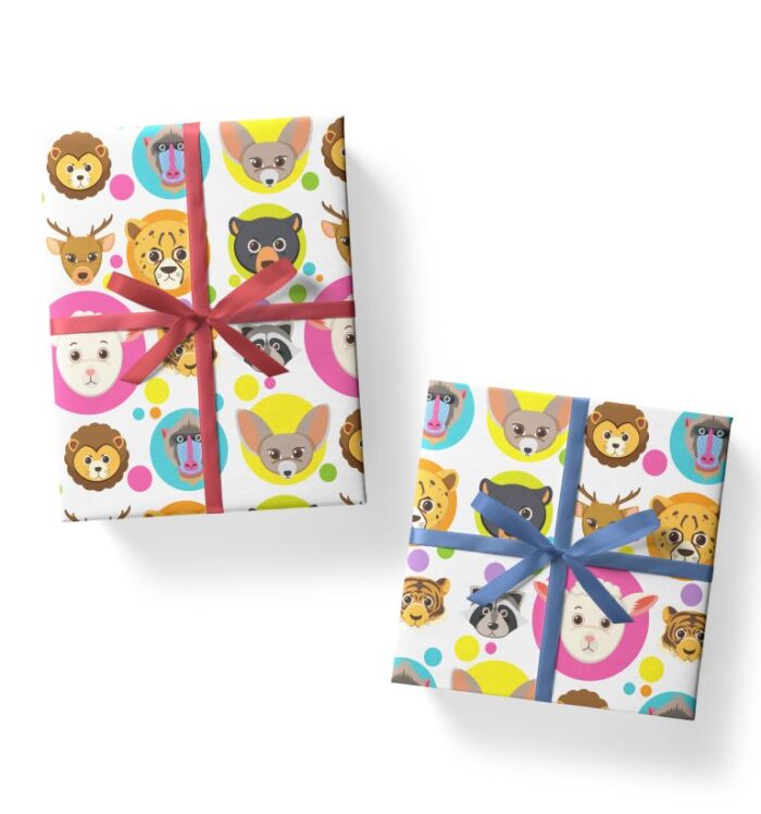 Animal theme gift wrap for gifts 