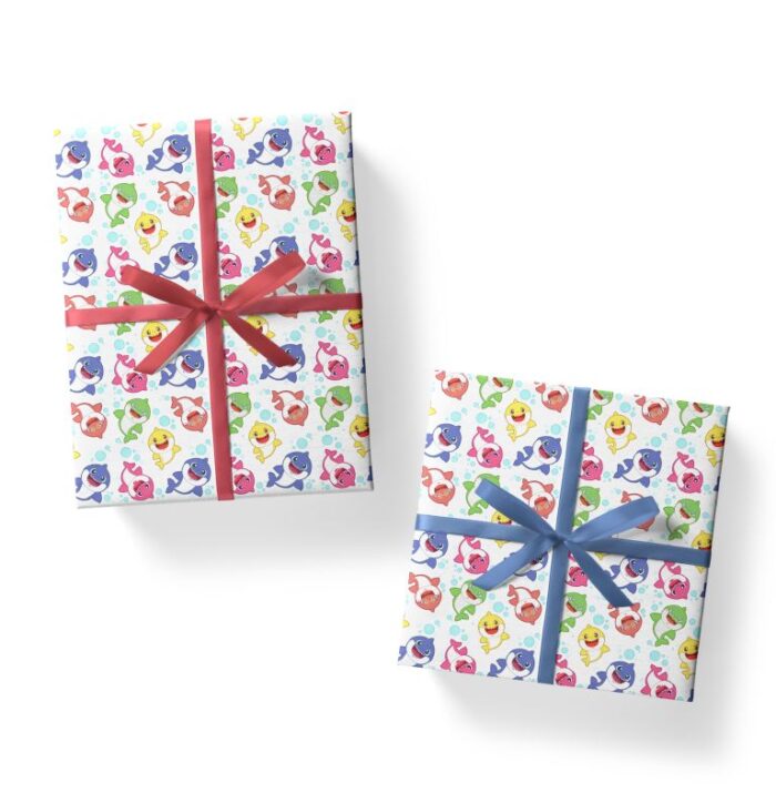 Baby Shark theme gift wrapping sheet