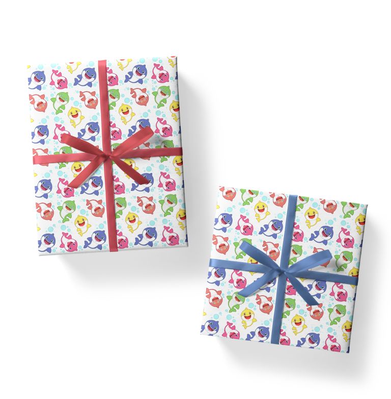 Baby Shark theme gift wrapping sheet