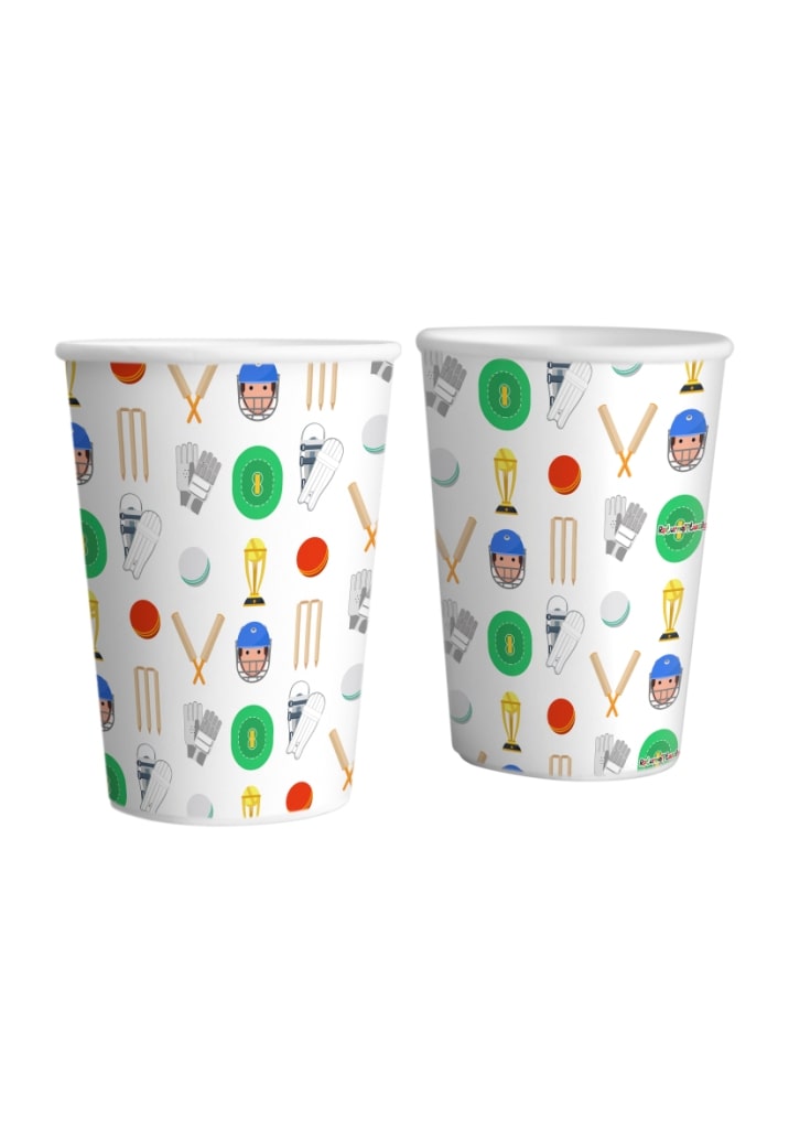 cricket theme paper cup birthday party