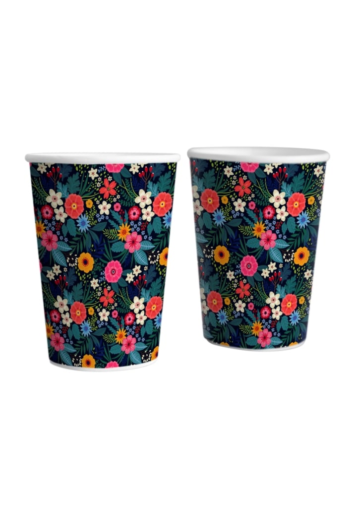 flower theme paper cup birthday party supplies