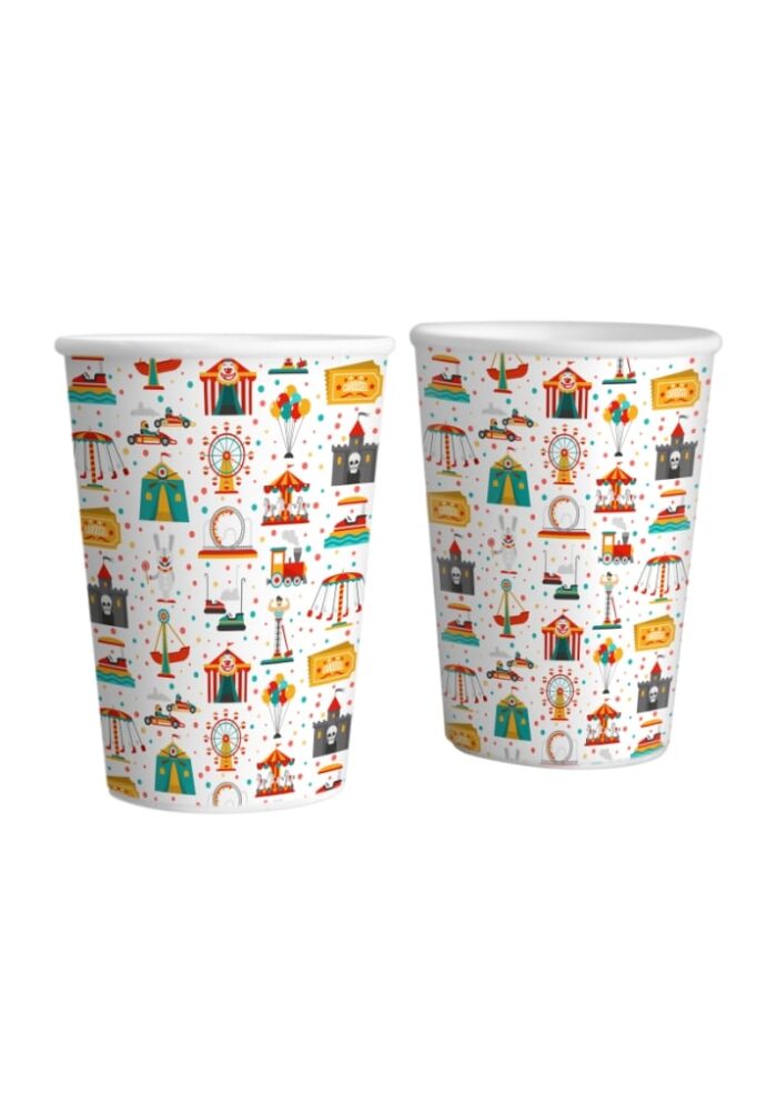 carnival theme paper cups birthday