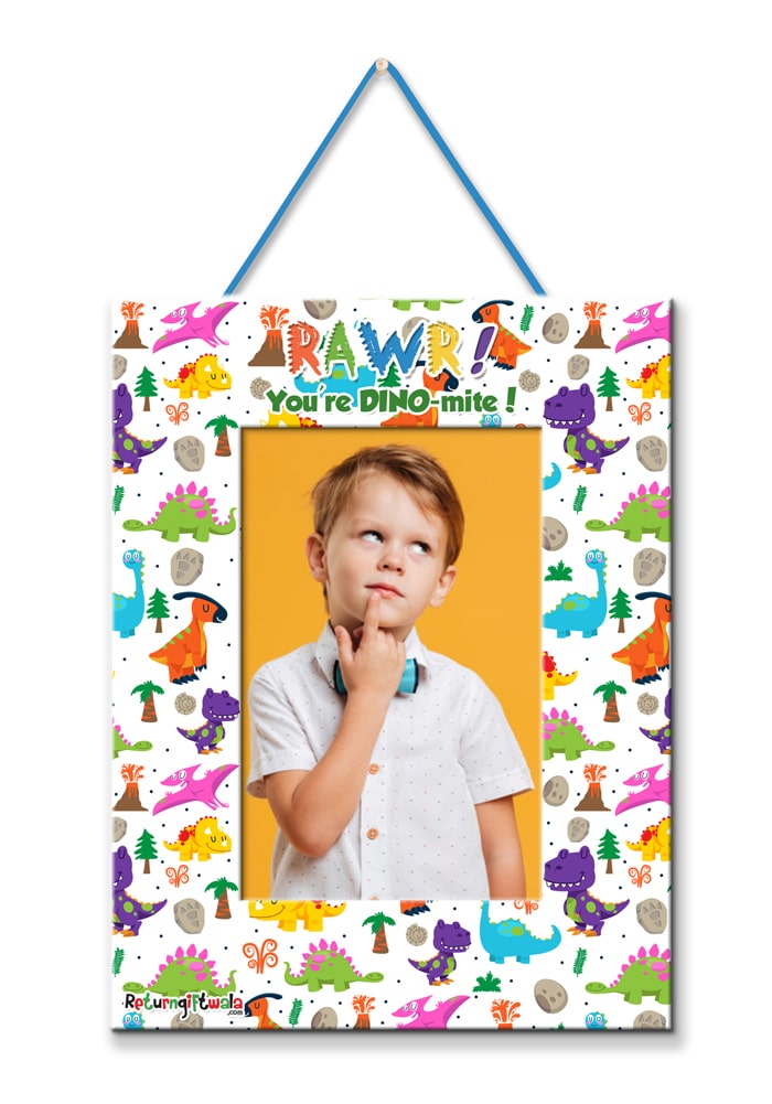 Dinosaur theme photo frame for return gifts birthday