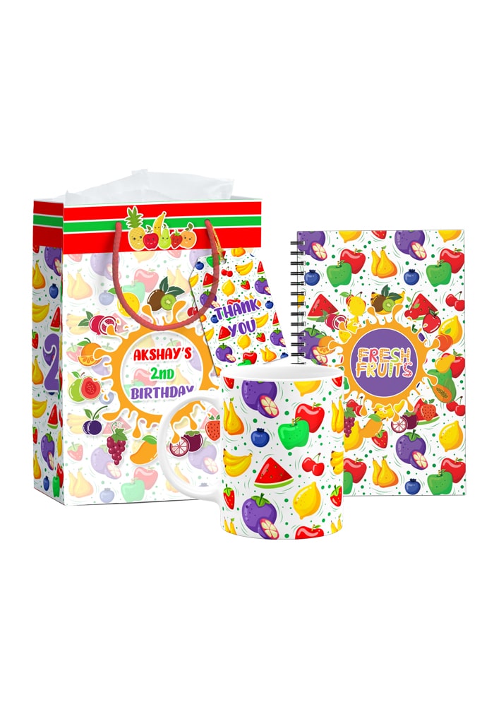 Fruits theme birthday return gifts
