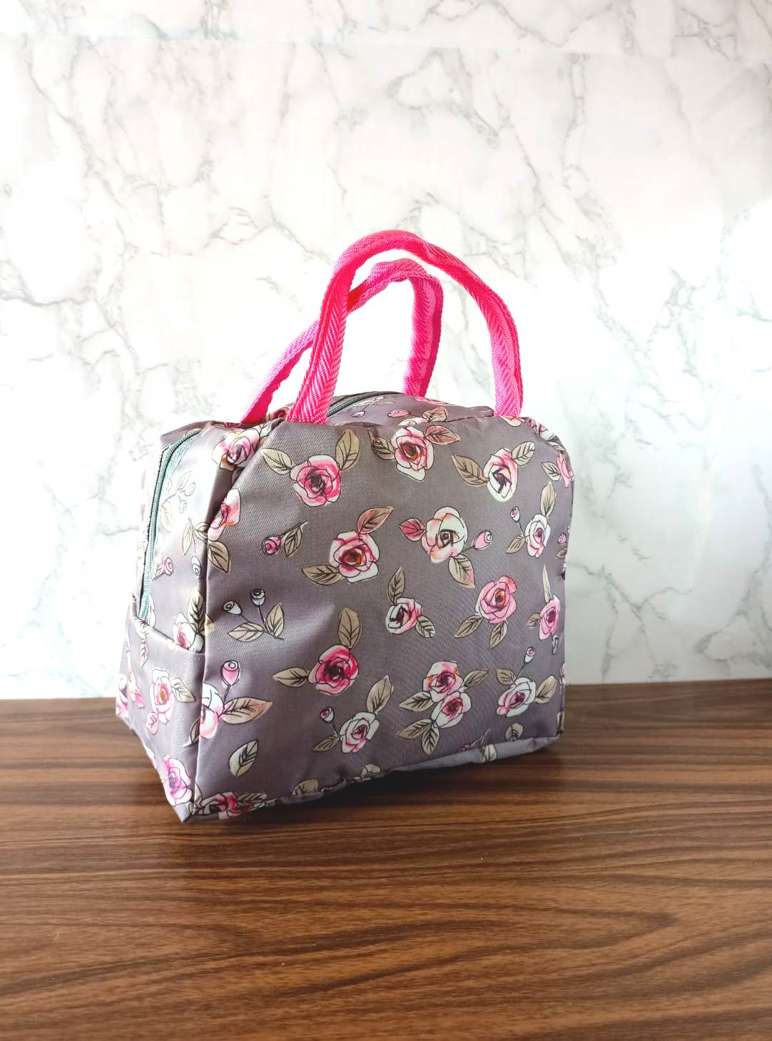 Flower and Leaf Print High Quality Insulated Lunch Bag