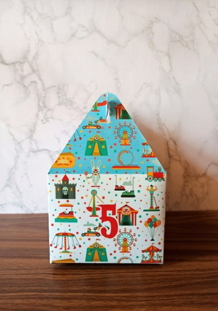 carnival theme gable box, snack box, print, birthday candies customize with name