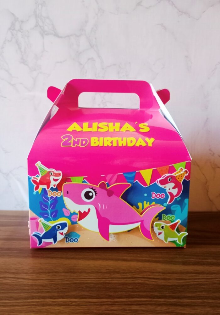 baby shark snack box, gable box, meal box, gift box for birthday return gifts