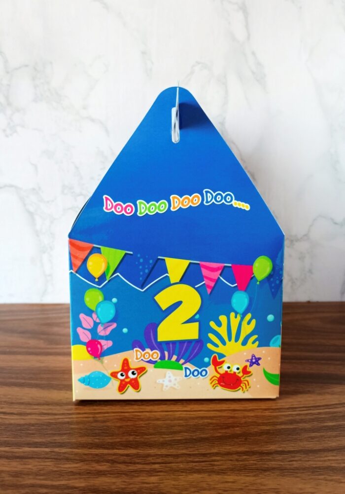 baby shark snack box, gable box, meal box, gift box for birthday return gifts