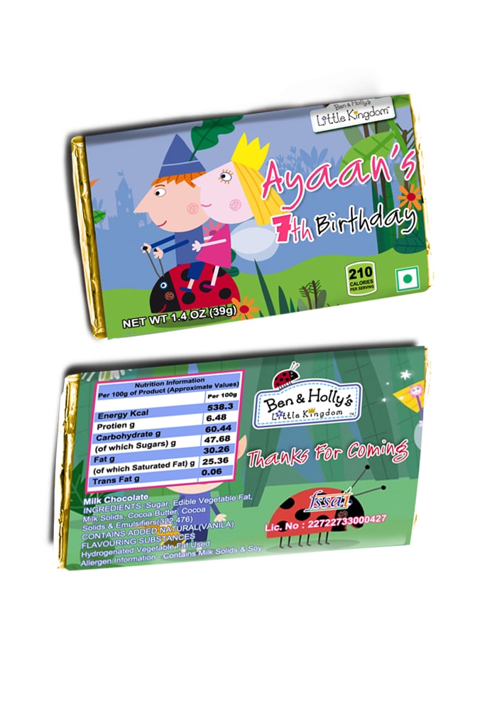 ben and holly theme printed chocolate wrappers