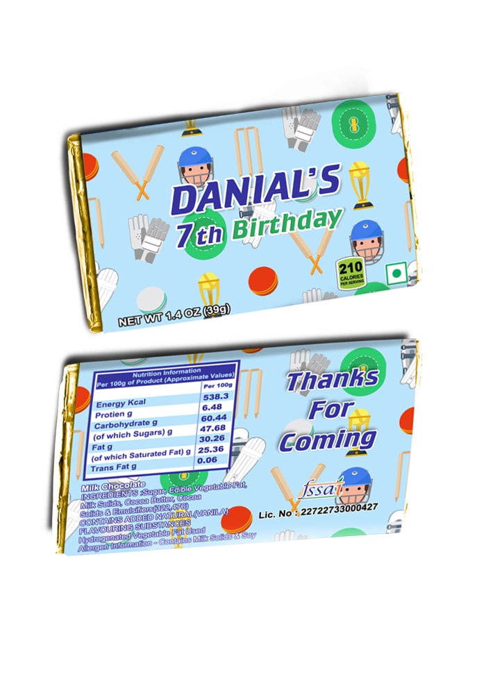 Cricket theme Chocolate bar 