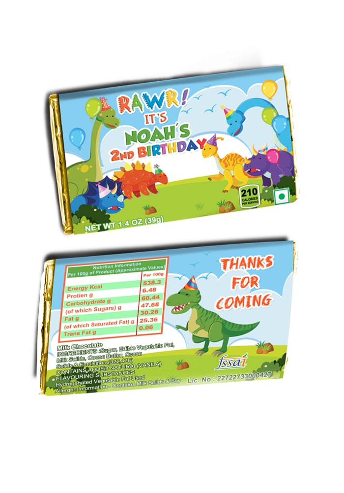 Dinosaur theme chocolates for birthday