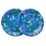 cricket pattern , theme printed party plates