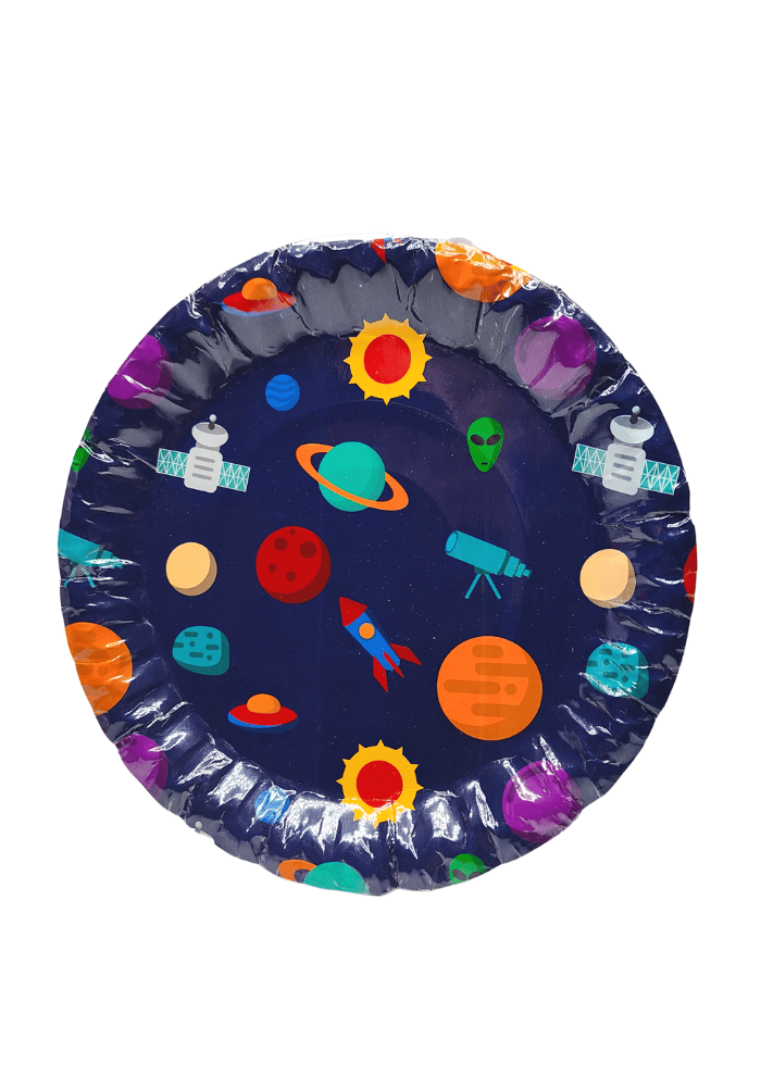 space theme paper plates --party--supplies