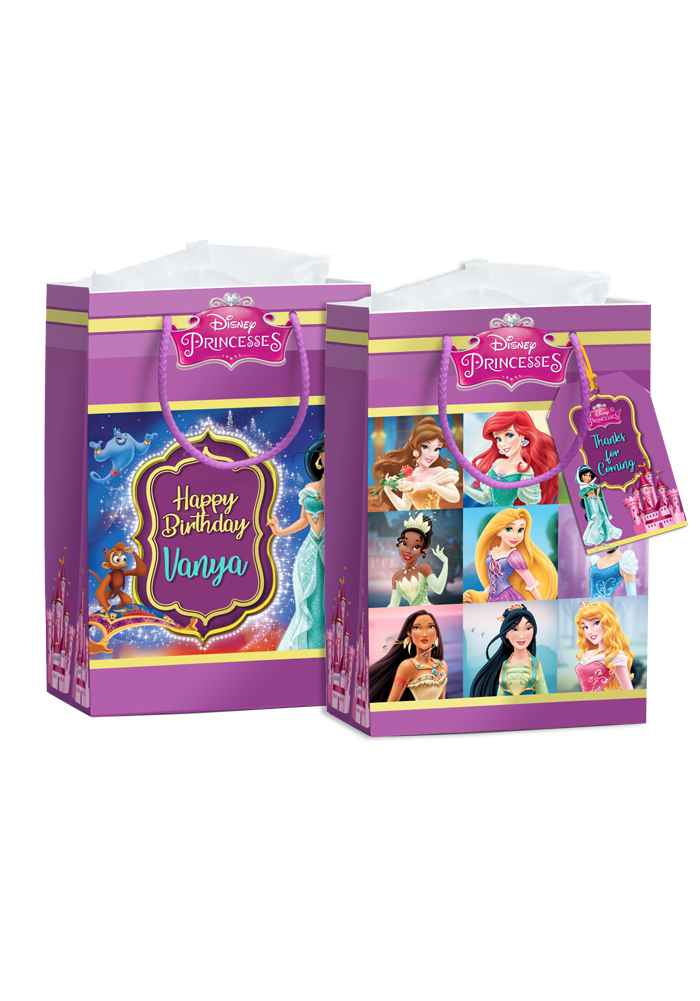 princess theme birthday return gifts for kids paper bags party bags