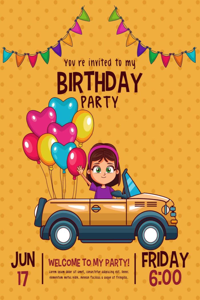 Cars Theme Birthday Invites