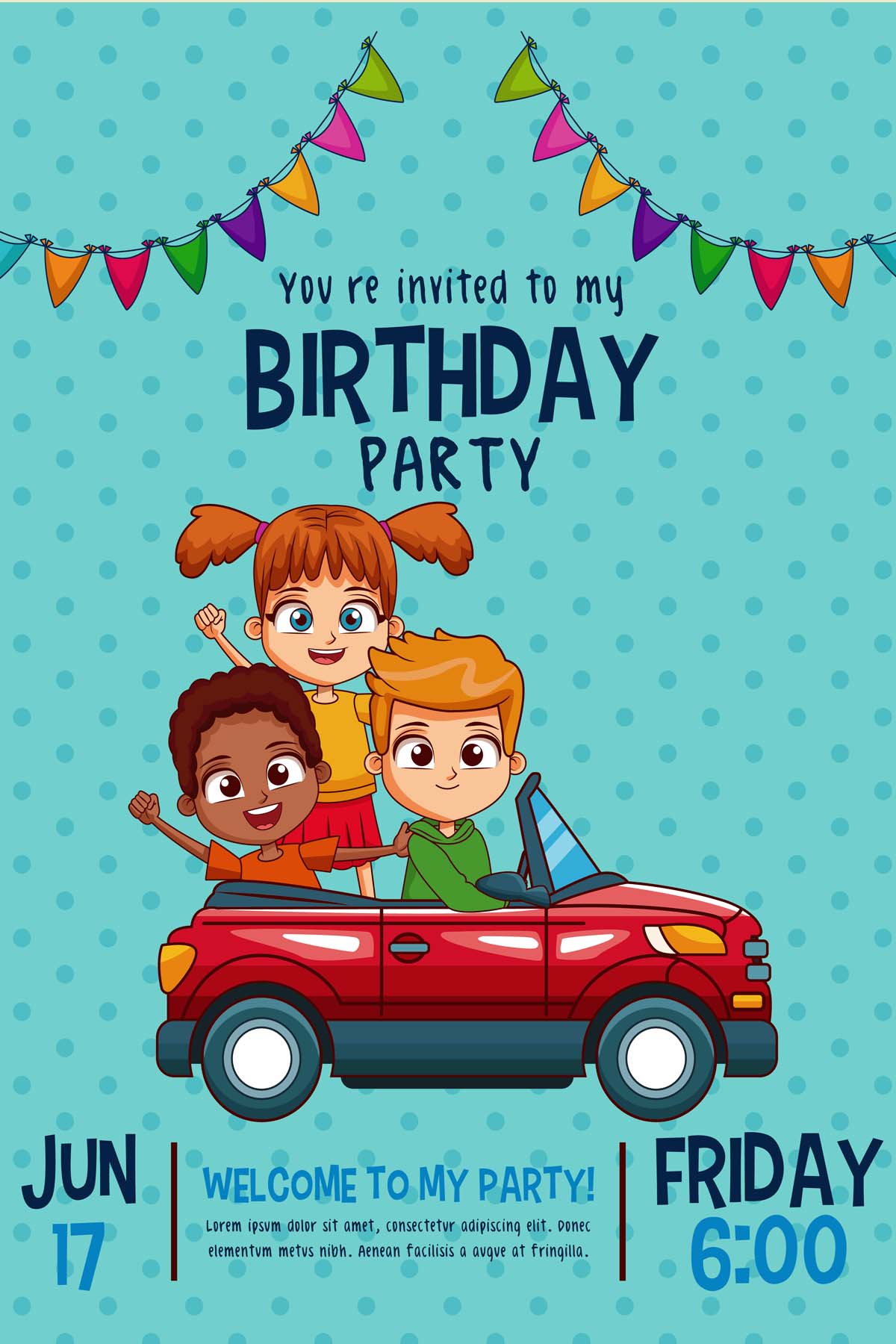 Cars Theme Birthday Invites