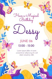 Butterfly Theme Birthday Invites