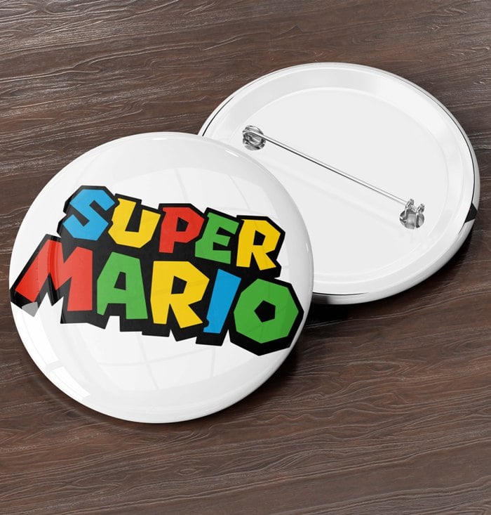 Mario Theme Badges For Party
