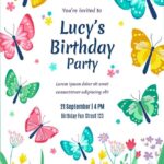 Butterfly Theme Birthday Invites