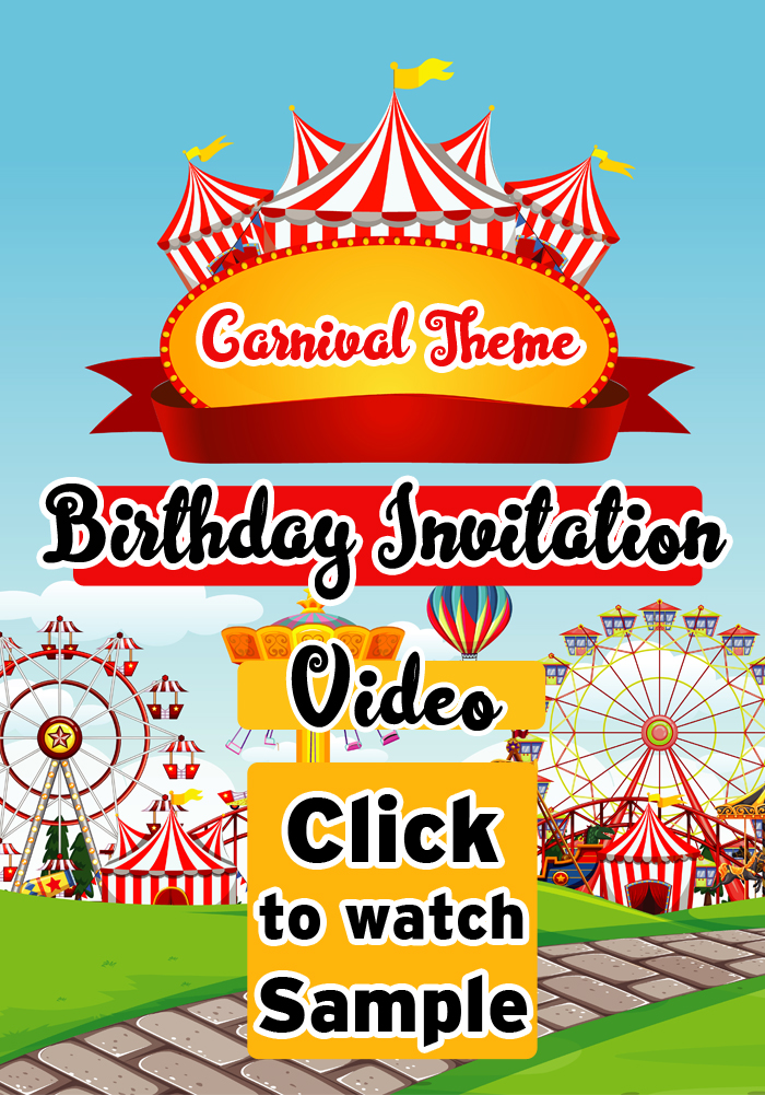 Carnival theme Birthday Invitation Video