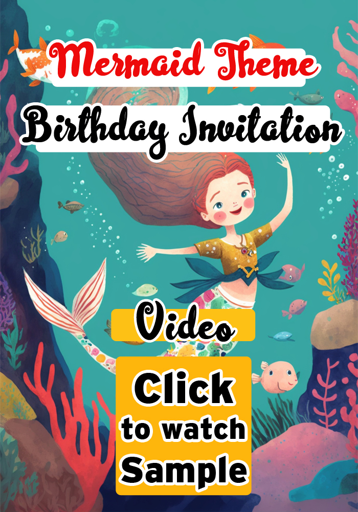 mermaid theme birthday invitation video