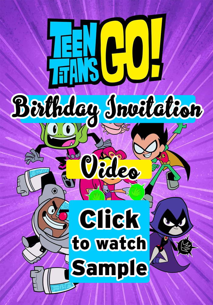 Teen Titans Go theme Birthday Invitation Video