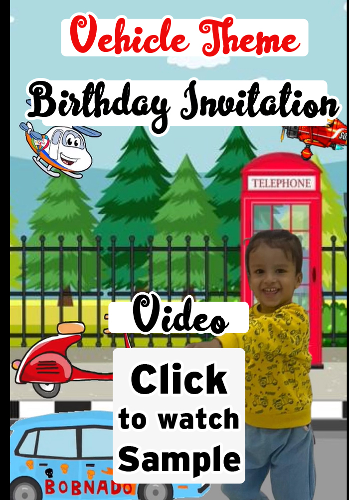 Vehicle-Cars theme Birthday Invitation Video