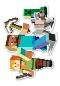 Minecraft theme cupcake topper