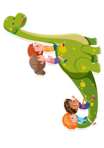 Dinosaur and kids Cup Cake Toppers 