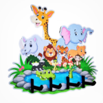 Wooden Animal Jungle theme key holder for kids Birthday Return gift