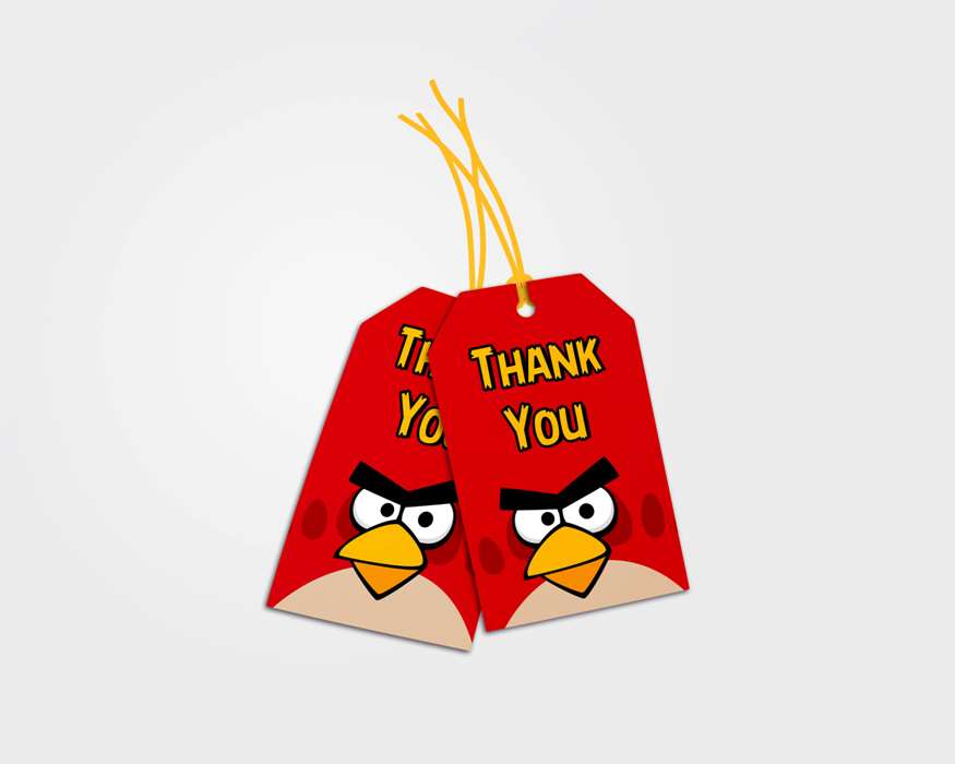 Angry birds theme Thank you cards