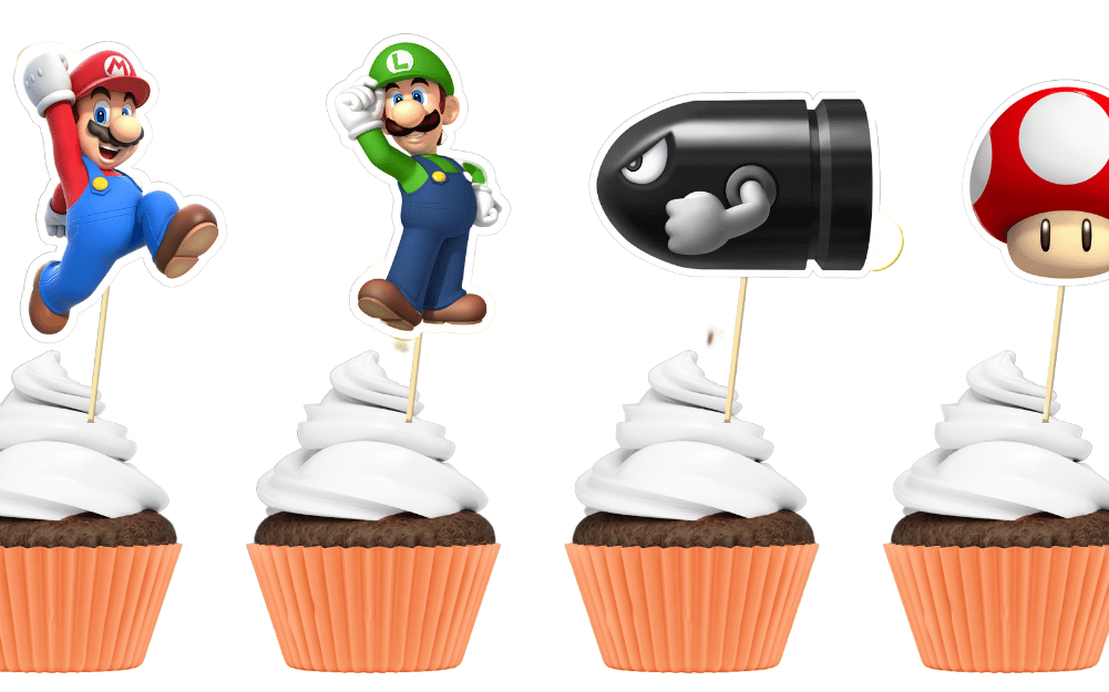 Super Mario Theme Cup Cake Toppers