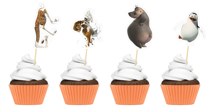 Madagascar movieTheme Cup Cake Toppers