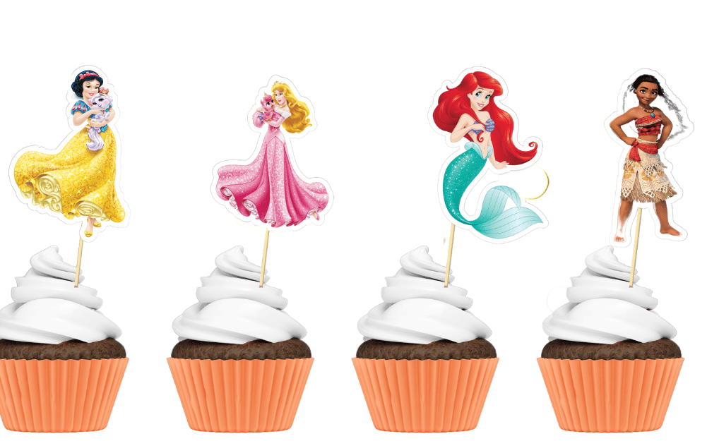 Princess characters cupcake topper