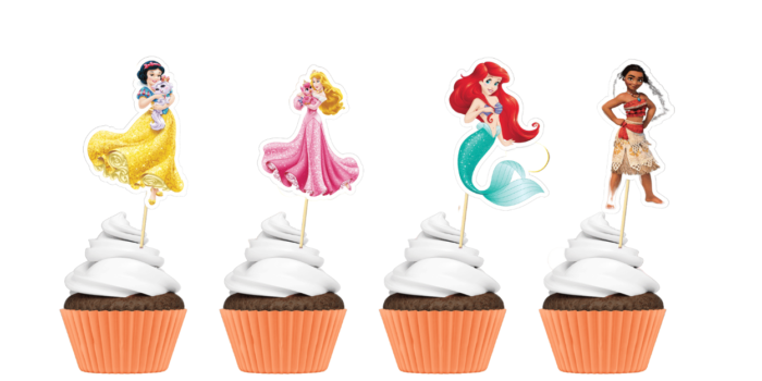 Princess characters cupcake topper