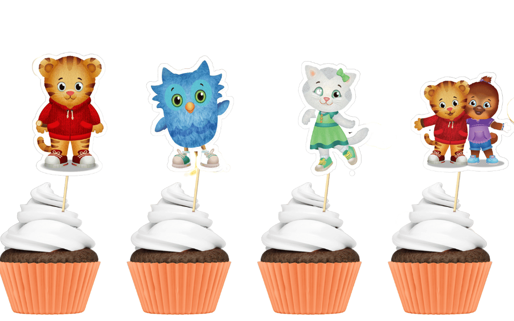 Daniel the Tiger theme cupcake topper