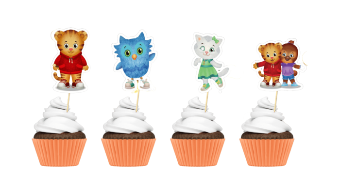 Daniel the Tiger theme cupcake topper