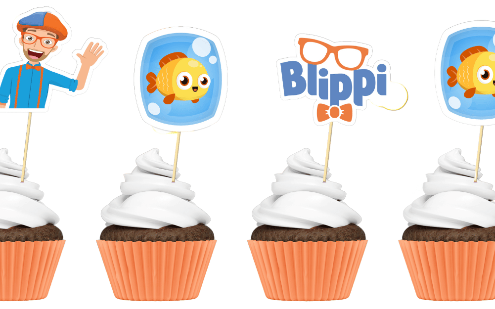 Blippi theme Cup Cake Toppers