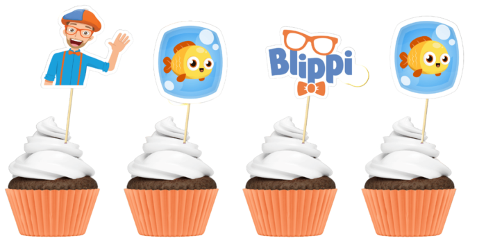 Blippi theme Cup Cake Toppers