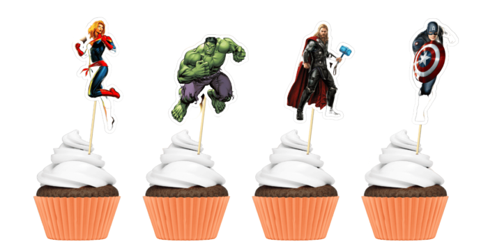 Avengers Theme Cupcake Topper